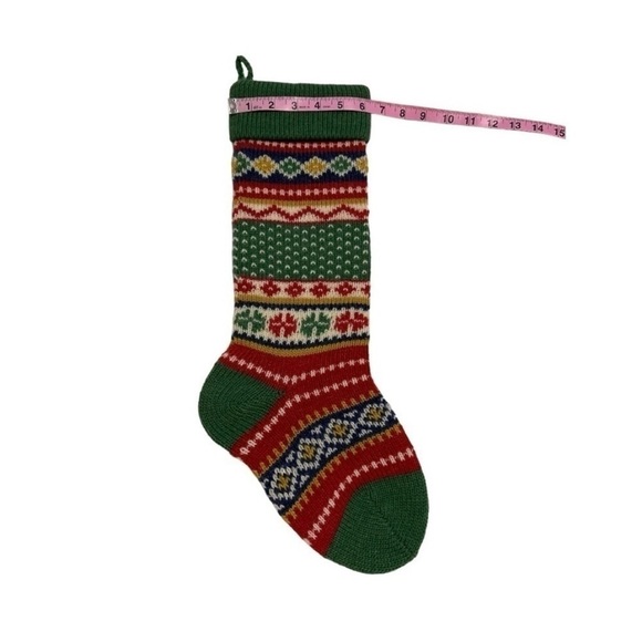 Fair Isle Wool Christmas Holiday Stockings - Set Of 2 - Picture 3 of 6
